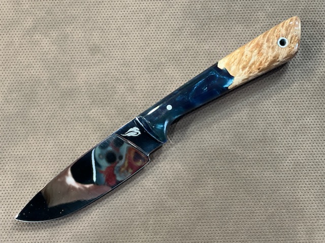 Draw Knife with Oak Handle and Sheath